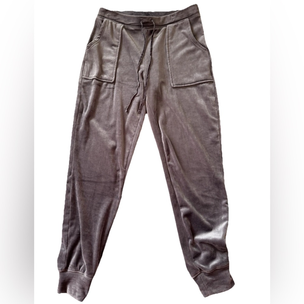House Of Harlow 1960 Gray Plush Velour Velvet  Jogger Track Sweatpants Size S